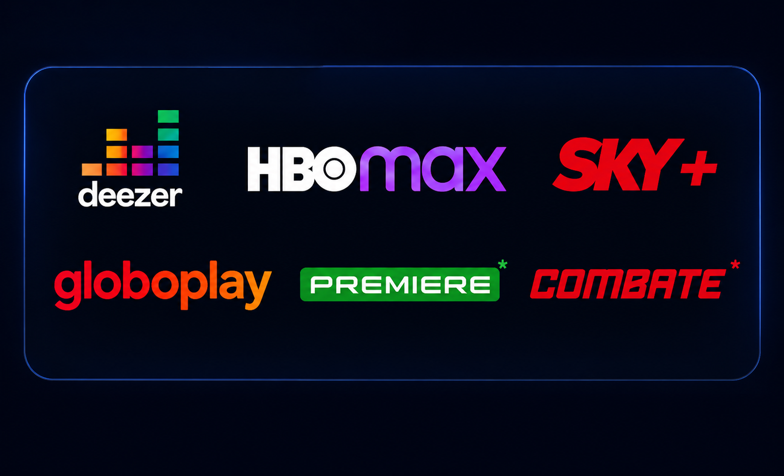 Aplicativos disponíveis mediante consulta: música, filmes, séries, esportes e entretenimento